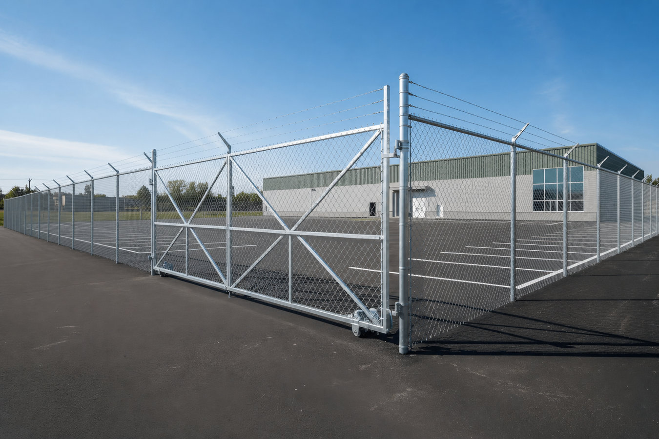 Commercial fence installation