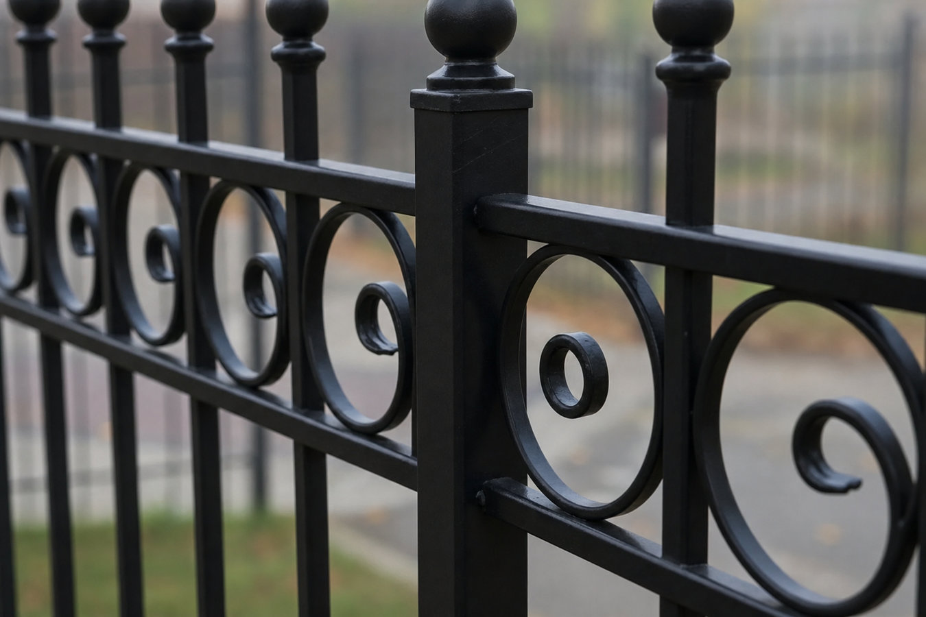 Ornamental iron fence installation